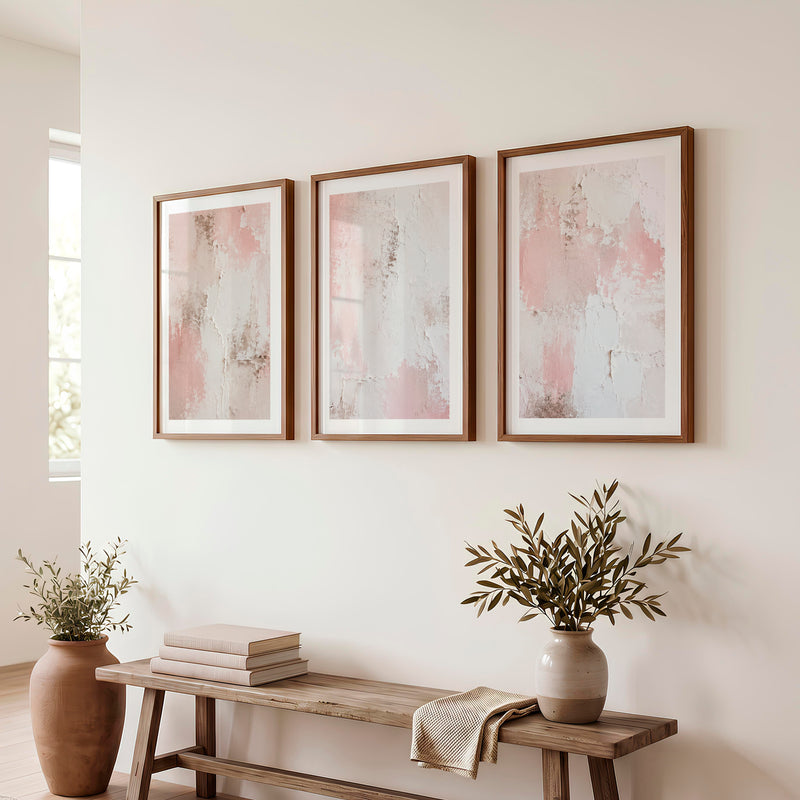 Textured Plaster dark japandi interior design - Dark Brown Framed Poster with White Border - Artworksets