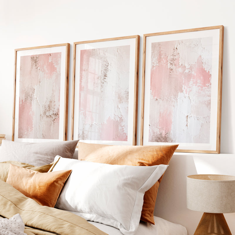 Textured Plaster dark japandi interior design- Natural Wood Framed Poster with White Border - Artworksets