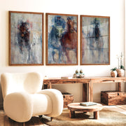Derby II Wall Art – Abstract Horse Racing Prints - Dark Brown Framed Poster No Border - Artworksets