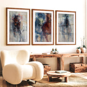 Derby II Wall Art – Abstract Horse Racing Prints - Dark Brown Framed Poster with White Border - Artworksets