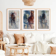 Derby II Wall Art – Abstract Horse Racing Prints- Natural Wood Framed Poster with White Border - Artworksets