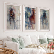 Derby II Wall Art – Abstract Horse Racing Prints - White Framed Poster with White Border - Artworksets
