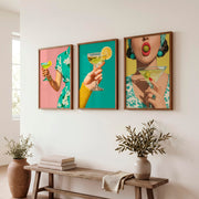 Citrus Martini etsy retro wall art - Dark Brown Framed Poster No Border - Artworksets