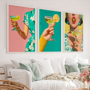 Citrus Martini etsy retro wall art - White Framed Poster No Border - Artworksets