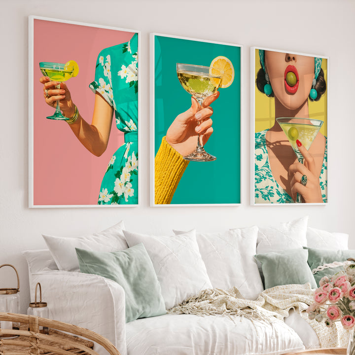 Citrus Martini etsy retro wall art - White Framed Poster No Border - Artworksets