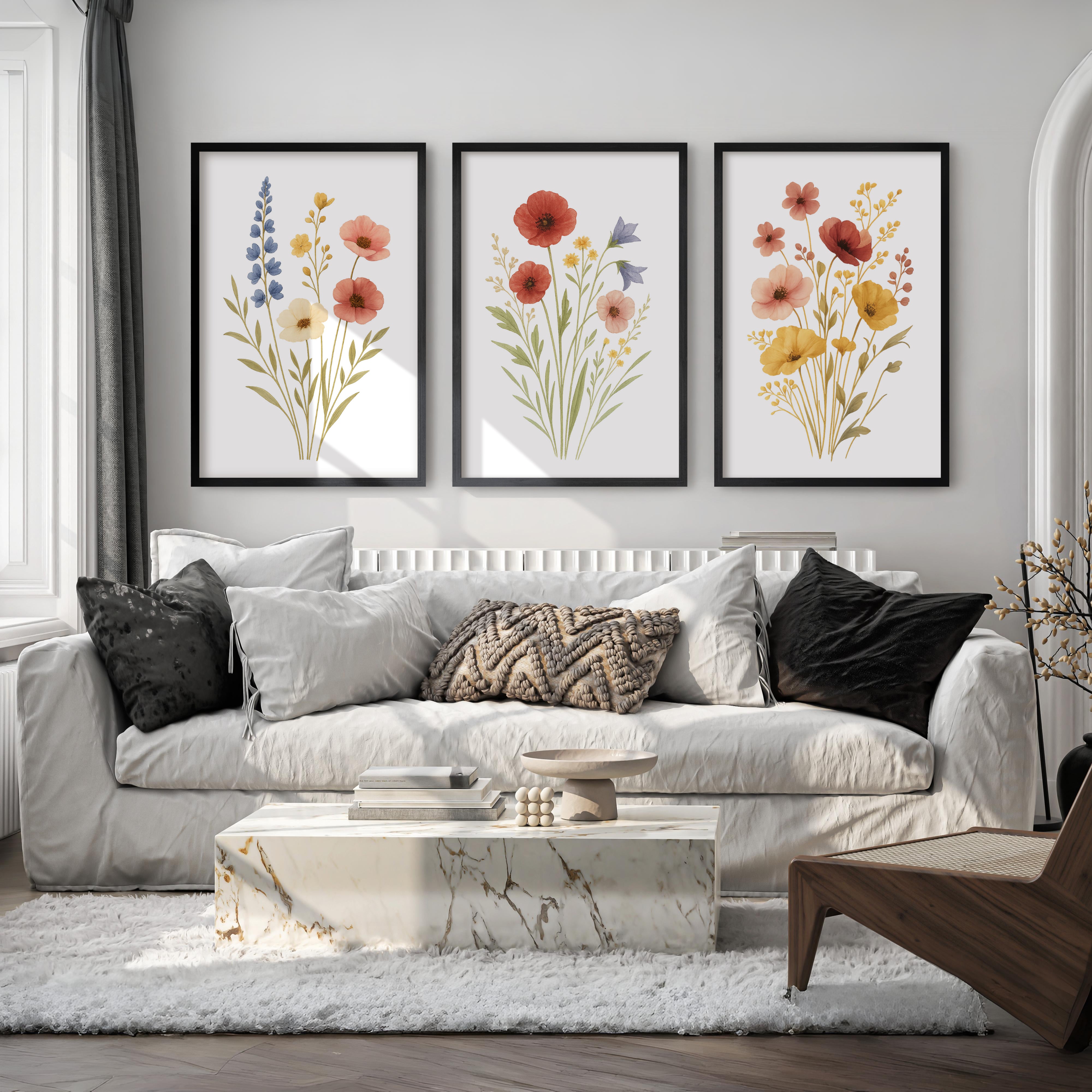 Floral Artwork – Bouquet Flowers Set of 3 Prints


 - Black Framed Poster No Border - Artworksets