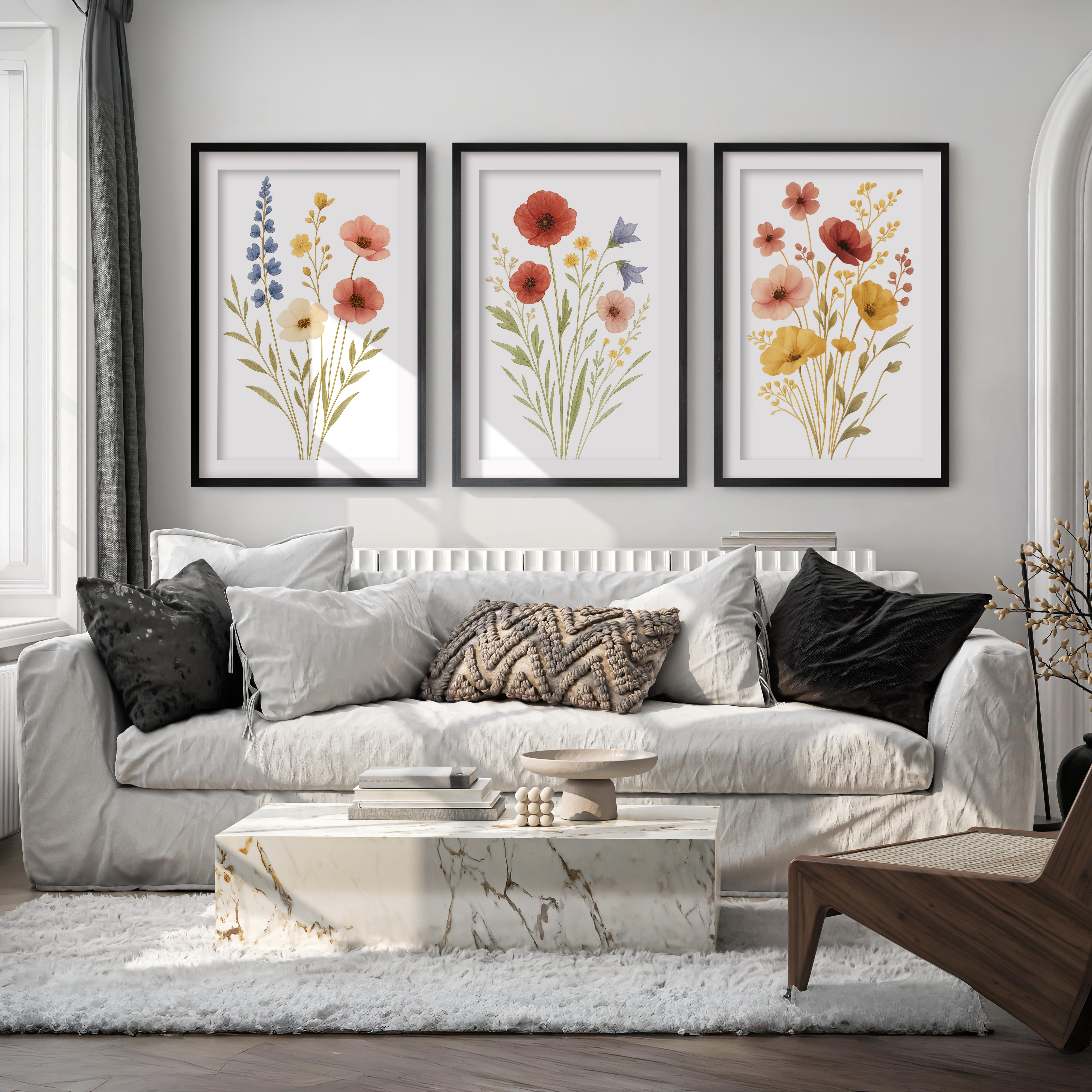 Floral Artwork – Bouquet Flowers Set of 3 Prints


 - Black Framed Poster with White Border - Artworksets