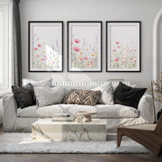 Flower Art Prints – Watercolor Wildflowers Set of 3

 - Black Framed Poster with White Border - Artworksets