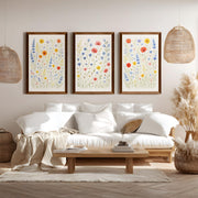 Flower Wall Art – Prints Set of 3
 - Dark Brown Framed Poster No Border - Artworksets