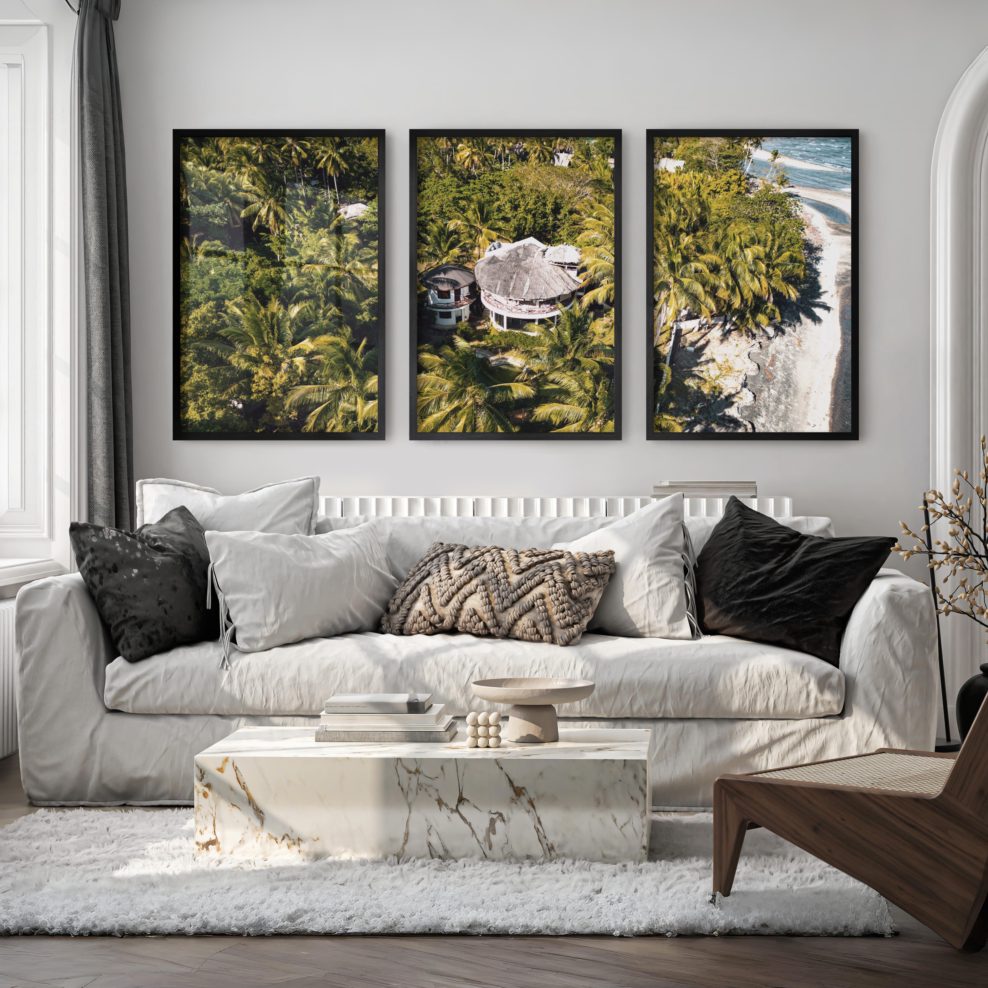 Palm Resort Framed Beach Art - Black Framed Poster No Border - Artworksets