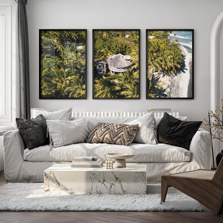 Palm Resort Framed Beach Art - Black Framed Poster No Border - Artworksets