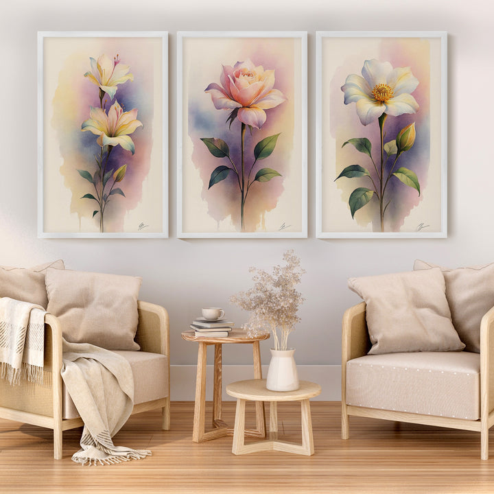 Framed Floral Prints – Watercolor Flowers Set of 3









 - White Framed Poster No Border - Artworksets