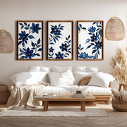 Framed Vintage Floral Prints – Blue Botanical Set of 3

 - Dark Brown Framed Poster No Border - Artworksets