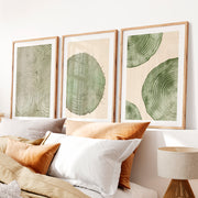 Wood Ring Study for interior design japandi Spaces- Natural Wood Framed Poster with White Border - Artworksets