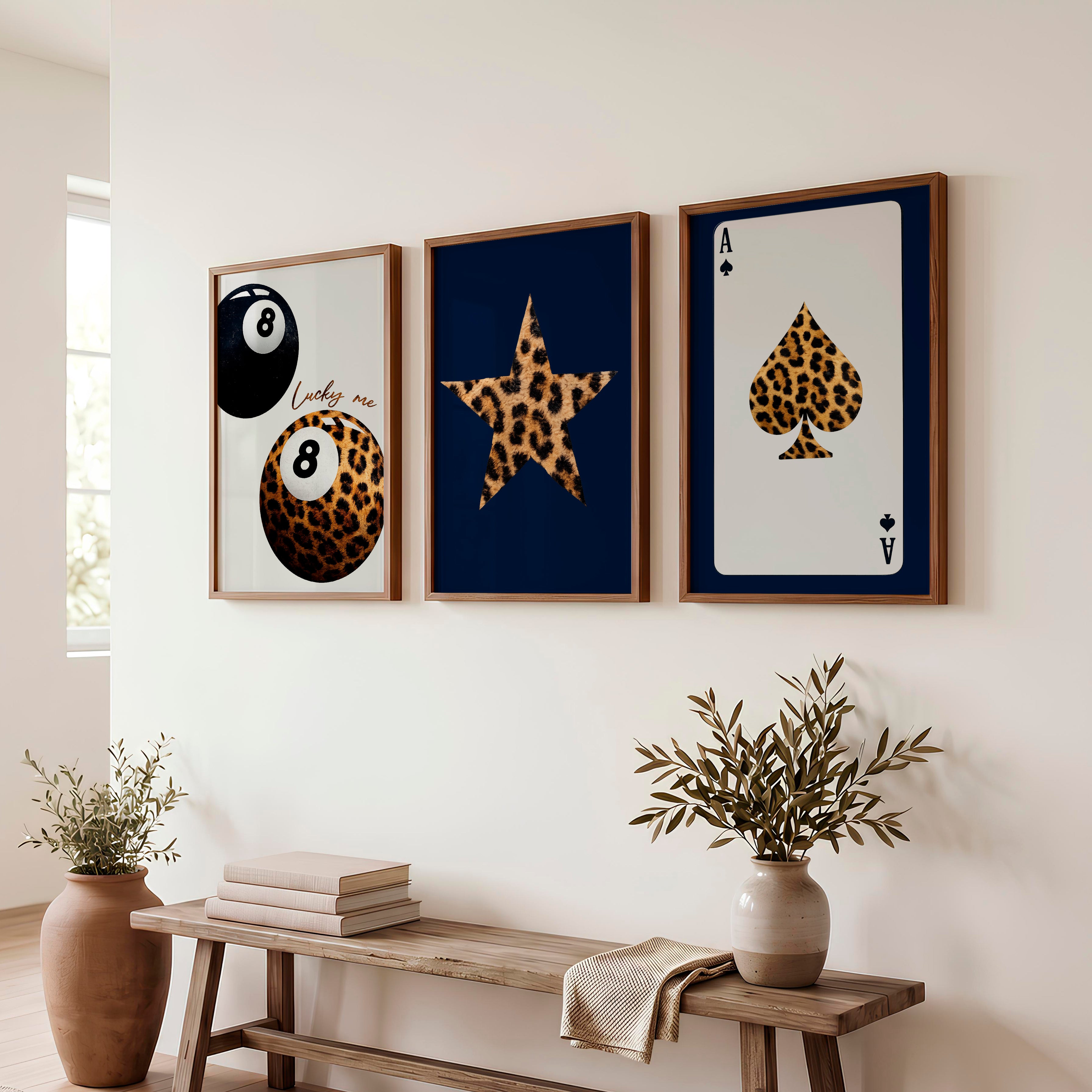 Lucky Eight Ball interior design retro style - Dark Brown Framed Poster No Border - Artworksets