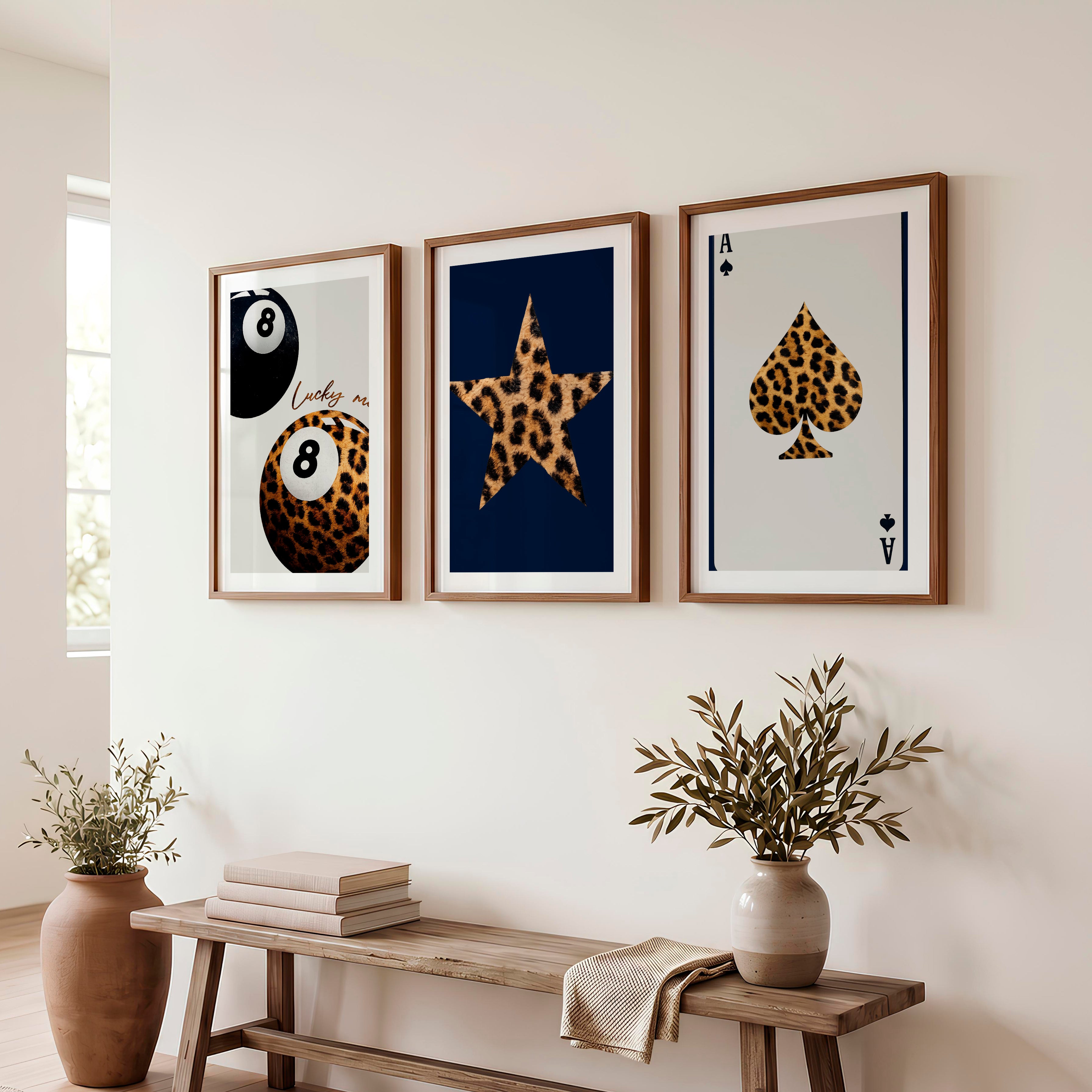 Lucky Eight Ball interior design retro style - Dark Brown Framed Poster with White Border - Artworksets