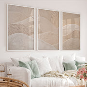 Woven Wave japandi art work - White Framed Poster No Border - Artworksets