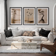 Bamboo Flight japandi decor ideas Wall Art - Black Framed Poster with White Border - Artworksets
