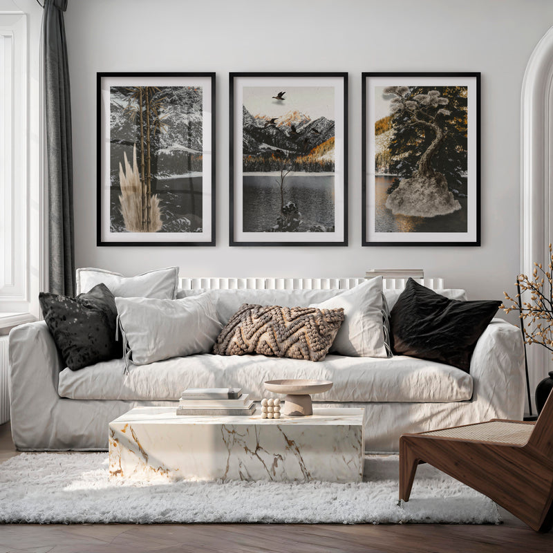 Bamboo Flight japandi decor ideas Wall Art - Black Framed Poster with White Border - Artworksets