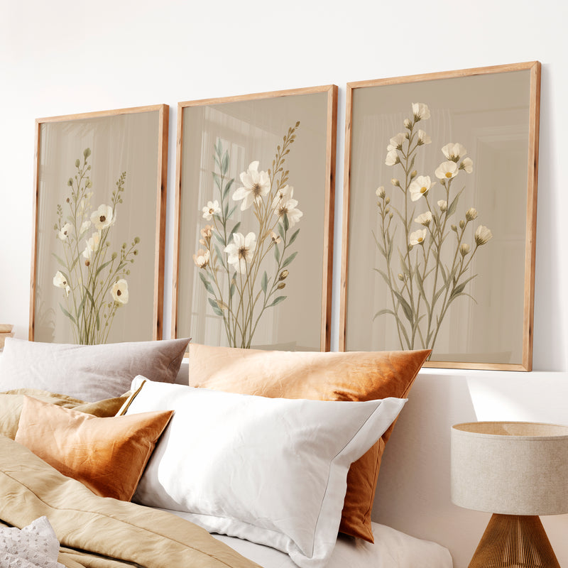 Sunlit Bamboo Forest Japandi Design Wall Art - Natural Wood Framed Poster No Border - Artworksets
