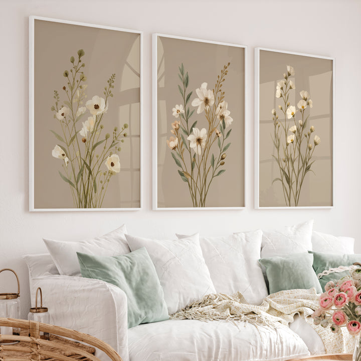Sunlit Bamboo Forest Japandi Design Wall Art - White Framed Poster No Border - Artworksets
