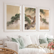 Twisted Pine japandi design Wall Art - White Framed Poster with White Border - Artworksets