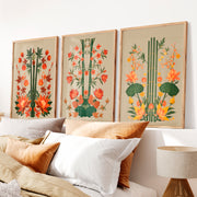 Bamboo Garden japandi interior style Wall Art - Natural Wood Framed Poster No Border - Artworksets
