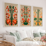 Bamboo Garden japandi interior style Wall Art - White Framed Poster No Border - Artworksets