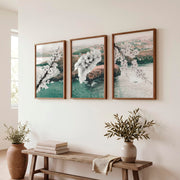 Cherry Blossom Branches japandi style decor - Dark Brown Framed Poster No Border - Artworksets