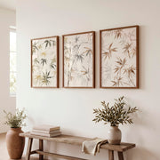 Layered Bamboo japandi wall art - Dark Brown Framed Poster No Border - Artworksets