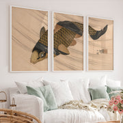 Japanese Abstract Art Featuring Textured Geometric Blocks - White Framed Poster No Border - Artworksets