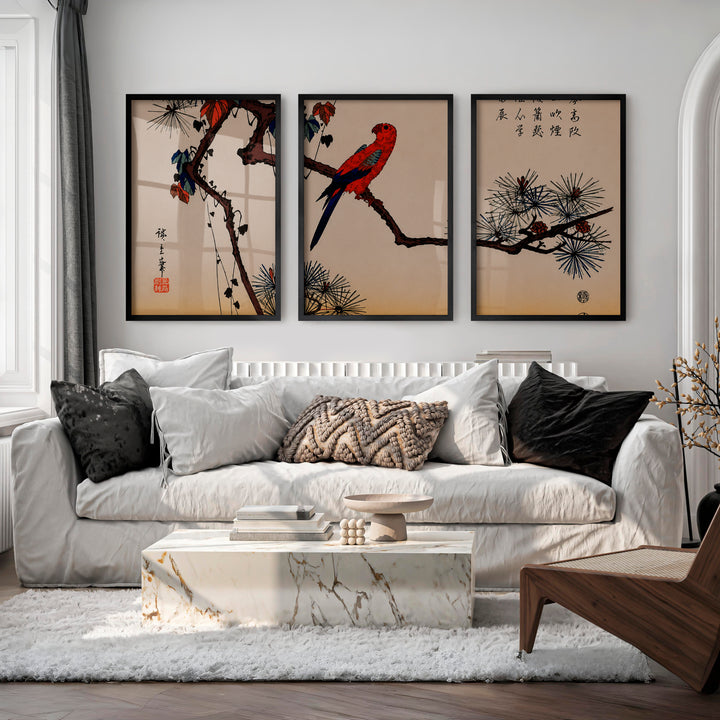Japanese Abstract Art Featuring Rectangular Organic Shapes - Black Framed Poster No Border - Artworksets