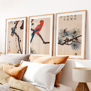 Japanese Abstract Art Featuring Rectangular Organic Shapes- Natural Wood Framed Poster with White Border - Artworksets
