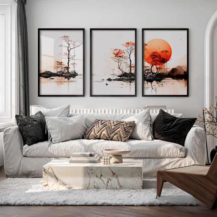 Japanese Art Featuring Birds with Wisteria Blossoms - Black Framed Poster No Border - Artworksets