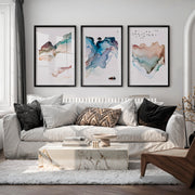 Japanese Art Featuring a Fox Swimming Through Waves - Black Framed Poster with White Border - Artworksets