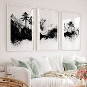 Japanese Floral Art Featuring Wildflowers in Warm Autumn Tones - White Framed Poster with White Border - Artworksets
