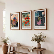 Moonlit Yoshitoshi japanese prints for sale Set - Dark Brown Framed Poster with White Border - Artworksets
