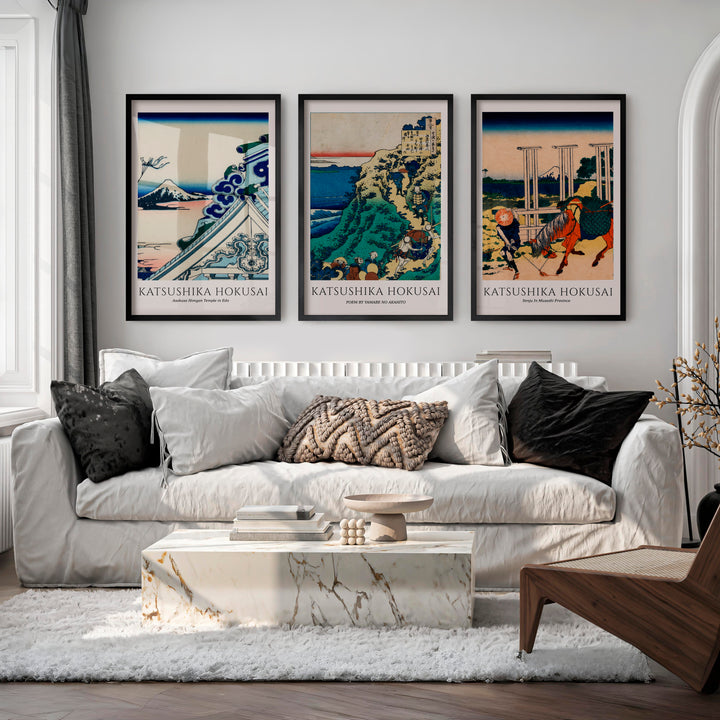 Mount Fuji japanese wall art panels - Black Framed Poster No Border - Artworksets