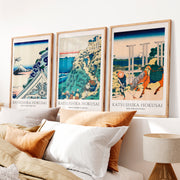 Mount Fuji japanese wall art panels - Natural Wood Framed Poster No Border - Artworksets