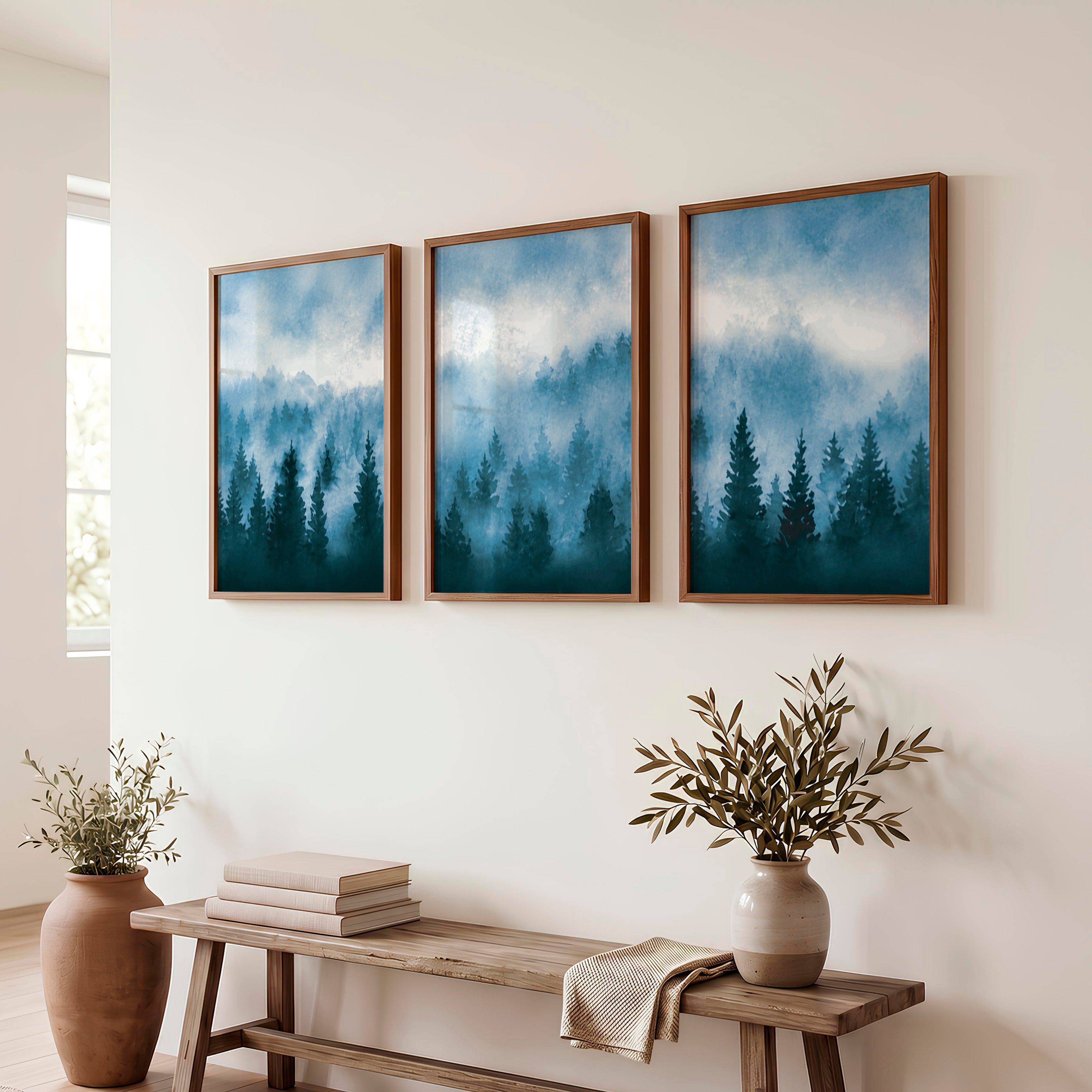 Japanese Wall Art Panels Featuring Textured Peeling Paint and Rust Accents - Dark Brown Framed Poster No Border - Artworksets
