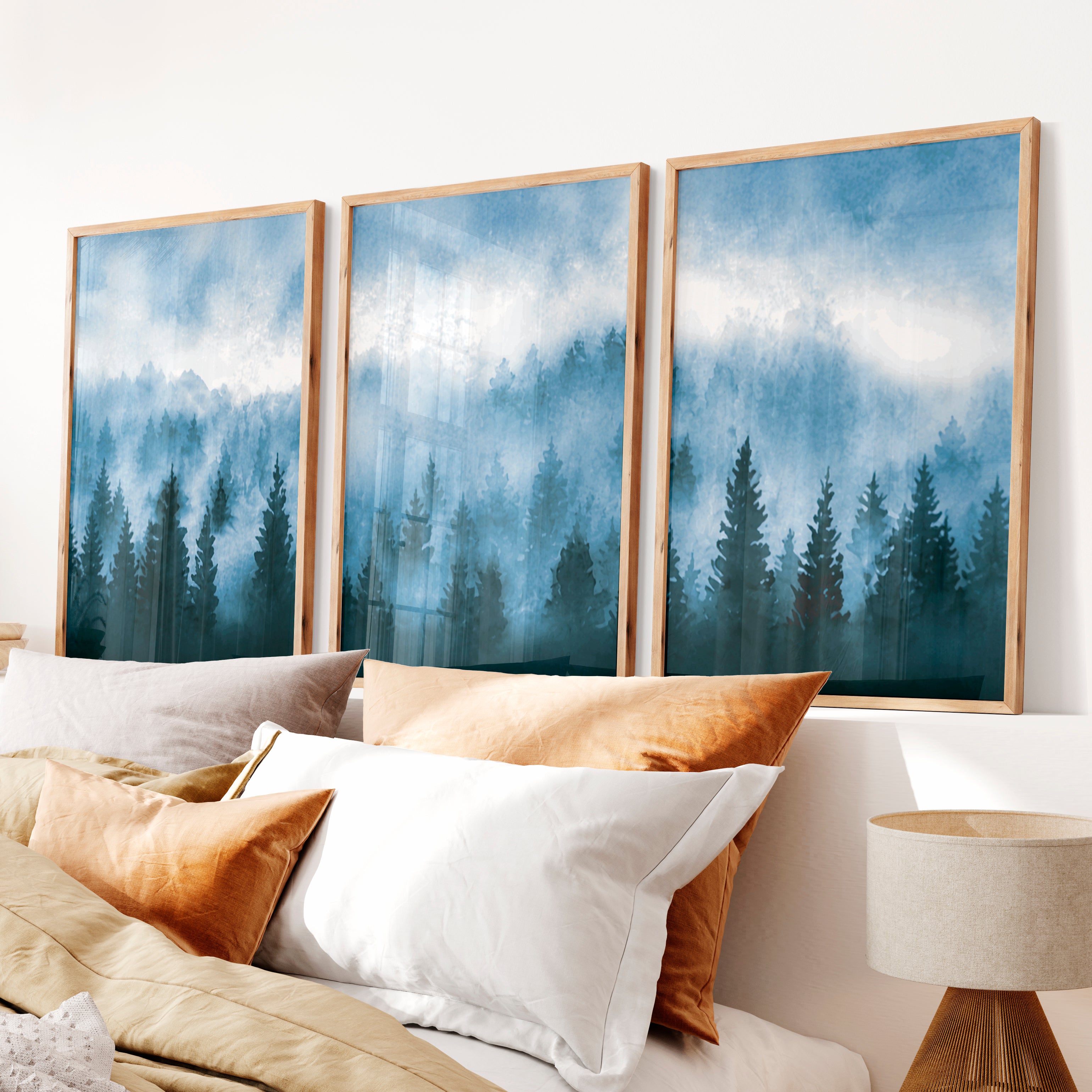 Japanese Wall Art Panels Featuring Textured Peeling Paint and Rust Accents - Natural Wood Framed Poster No Border - Artworksets