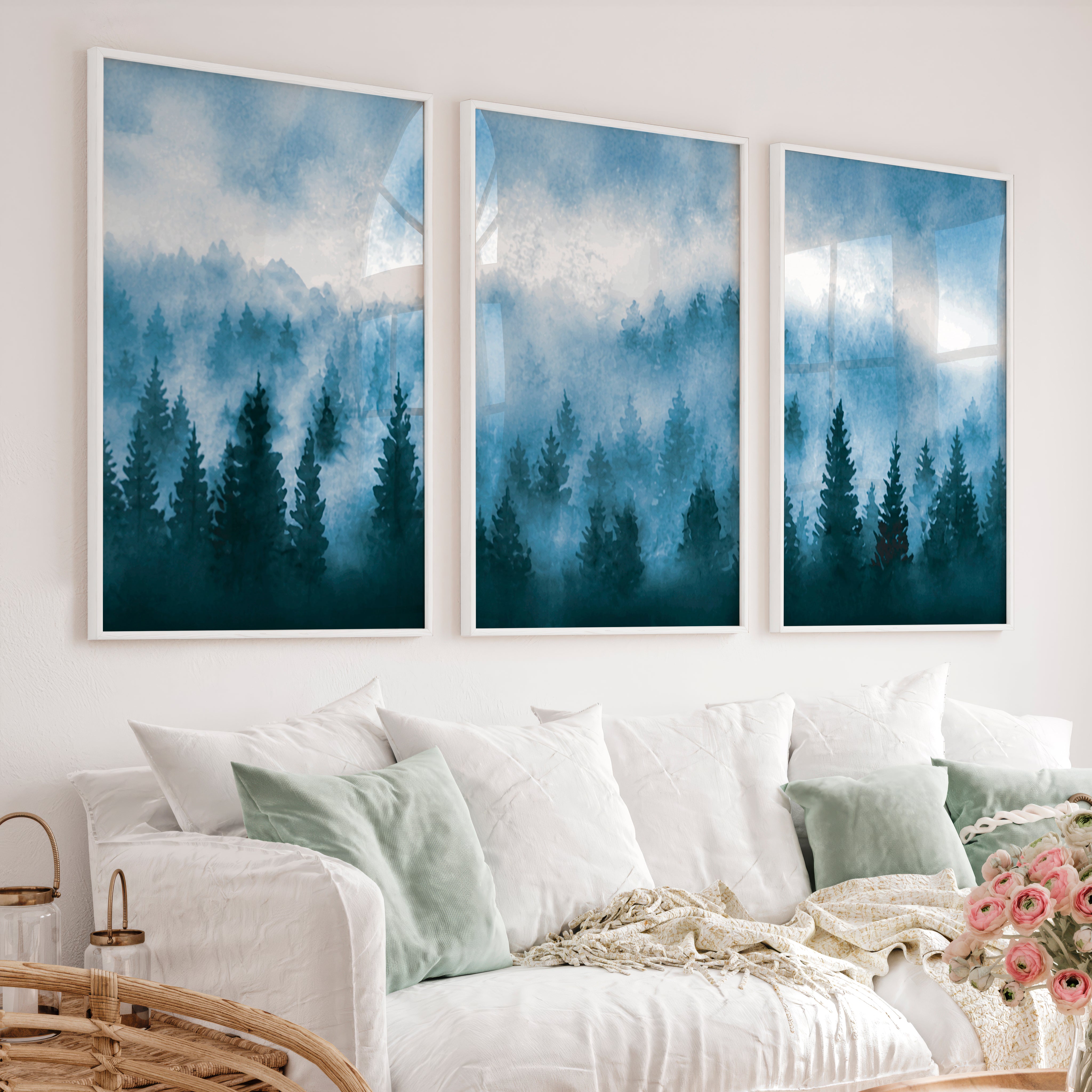 Japanese Wall Art Panels Featuring Textured Peeling Paint and Rust Accents - White Framed Poster No Border - Artworksets