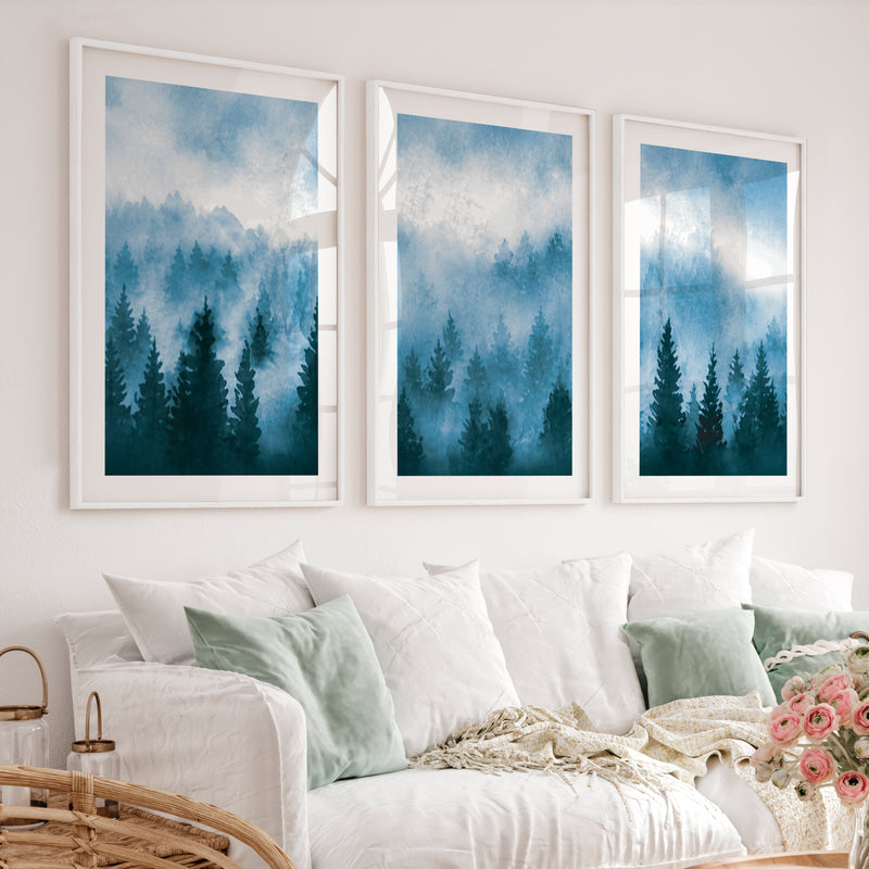 Japanese Wall Art Panels Featuring Textured Peeling Paint and Rust Accents - White Framed Poster with White Border - Artworksets