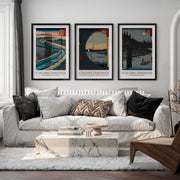Utagawa Hiroshige Japanese Wall Art Prints - Black Framed Poster with White Border - Artworksets