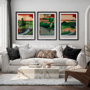 Hiroshige Fuji and Cherry Japanese Wall Pictures - Black Framed Poster with White Border - Artworksets