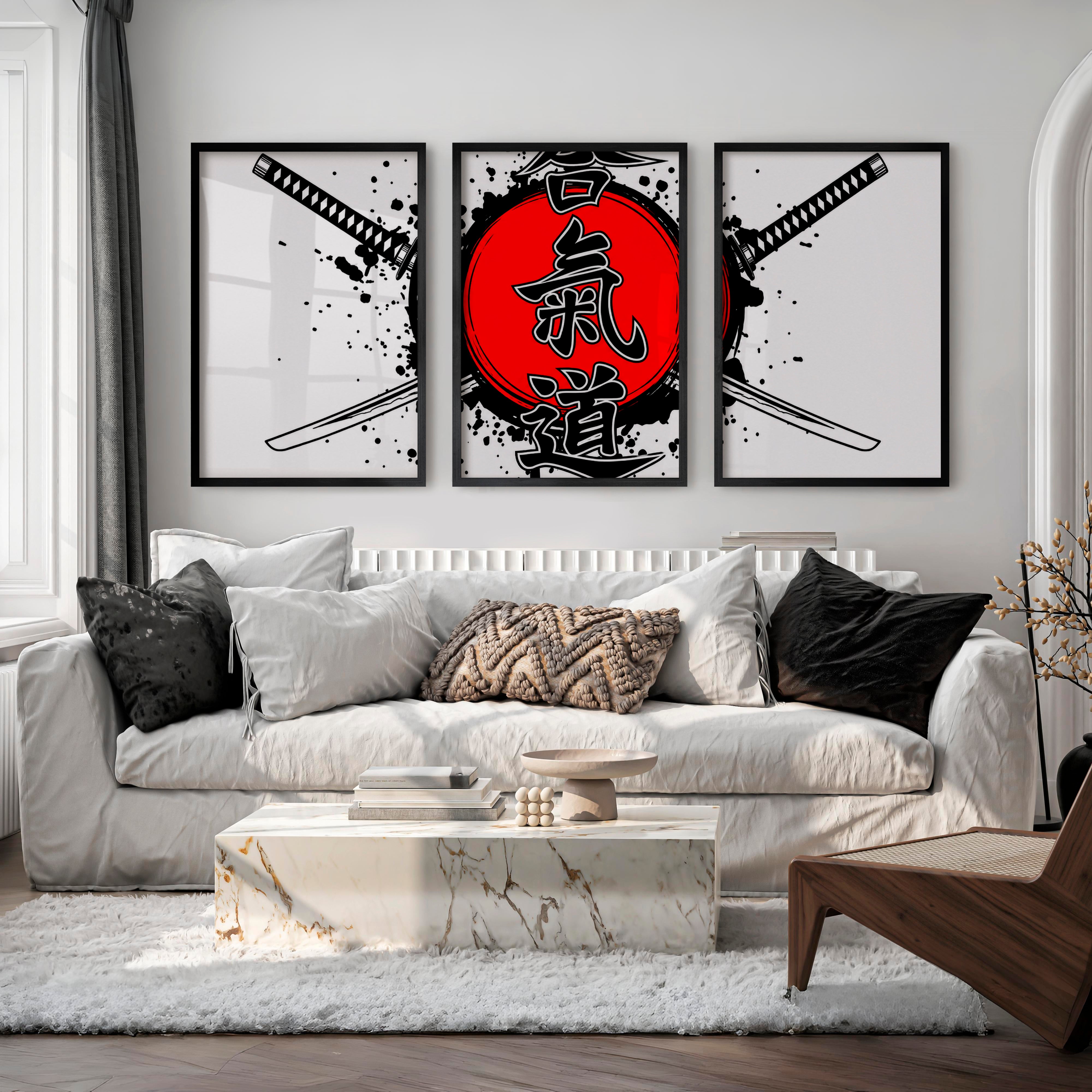 Japanese Wall Print Featuring Torii Gate and Cherry Blossoms - Black Framed Poster No Border - Artworksets