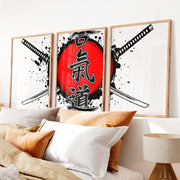 Japanese Wall Print Featuring Torii Gate and Cherry Blossoms - Natural Wood Framed Poster No Border - Artworksets