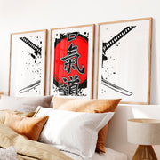 Japanese Wall Print Featuring Torii Gate and Cherry Blossoms- Natural Wood Framed Poster with White Border - Artworksets