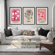 Keith Haring & Matisse Pink Set of 3 Prints - Black Framed Poster with White Border - Artworksets