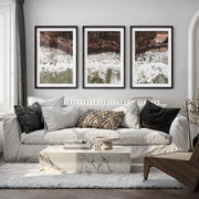 Aerial Shoreline Living Room Coastal Wall Decor - Black Framed Poster with White Border - Artworksets